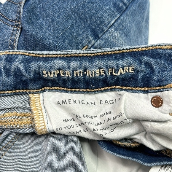American Eagle Stretch Super hi Rise Flare Jeans Size 6 - Picture 13 of 14